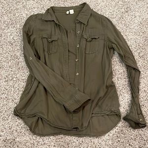 Womens army green layering piece